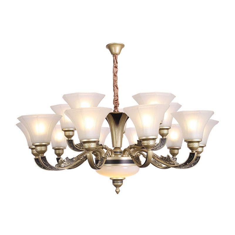 Bell Shaped Ceiling Chandelier Contemporary Frosted Glass Light - Rebooters