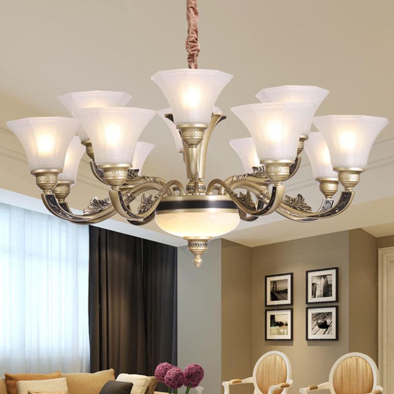 Bell Shaped Ceiling Chandelier Contemporary Frosted Glass Light - Rebooters