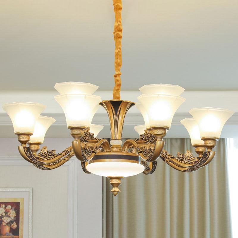 Bell Shaped Ceiling Chandelier Contemporary Frosted Glass Light - Rebooters