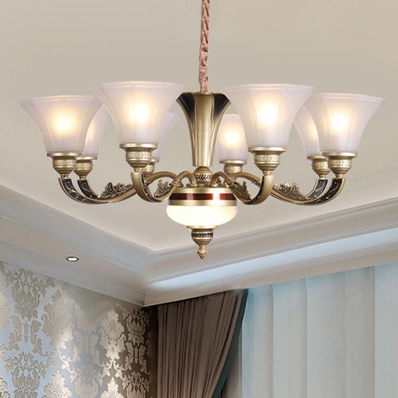Bell Shaped Ceiling Chandelier Contemporary Frosted Glass Light - Rebooters