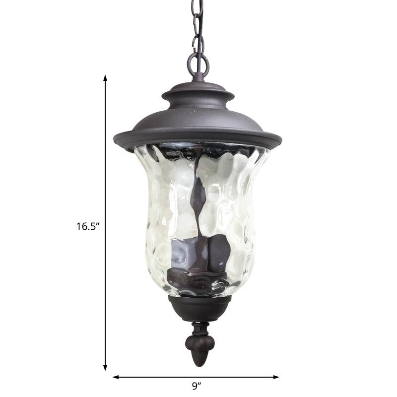 3-Light Pendant Light with Dimpled Glass Shade Dark Gray - Rebooters