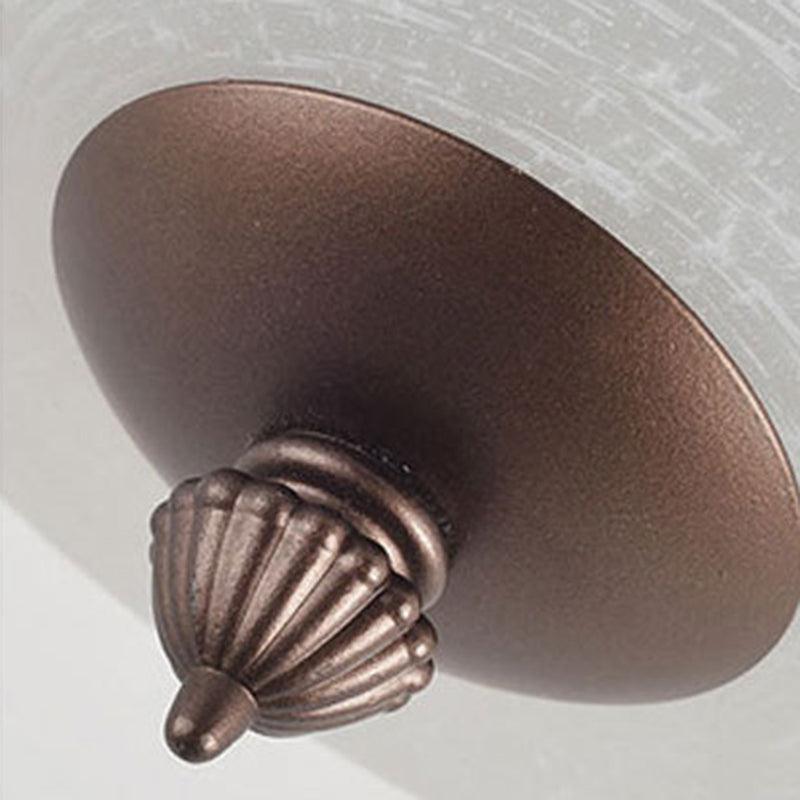 3 Light Chandelier Light with Bowl White Glass Shade Bronze - Rebooters