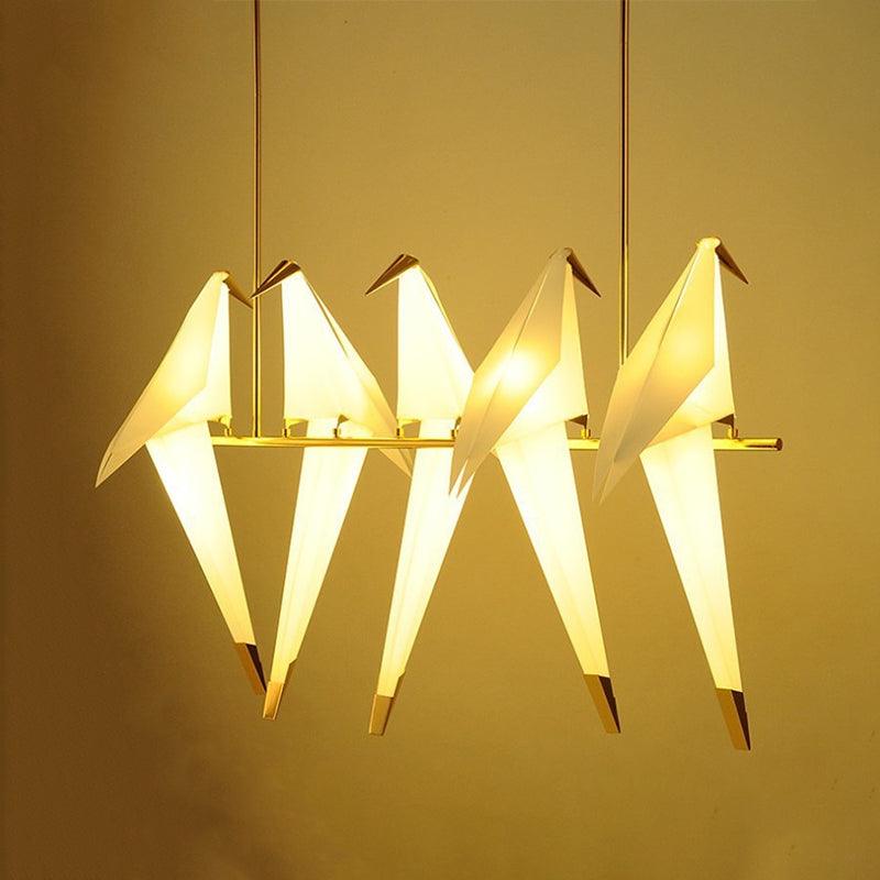 Bird Shaped Plastic LED Ceiling Lighting Modern White Chandelier - Rebooters