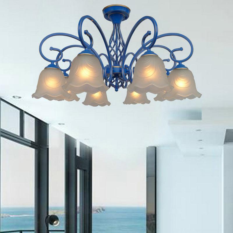 5/6/8 Bulbs Flared Chandelier Light Traditional Frosted Glass - Rebooters
