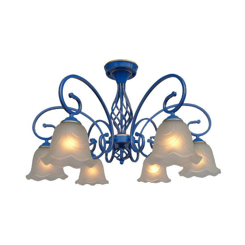 5/6/8 Bulbs Flared Chandelier Light Traditional Frosted Glass - Rebooters