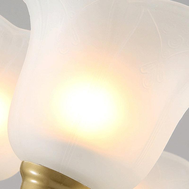 3/6/8 Light Frosted Glass Hanging Chandelier Brass Pendant - Rebooters