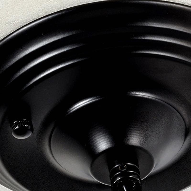 3/6/8 Lights Ceiling Light Traditional Flower Shape Frosted Glass Hanging Chandelier in Black - Rebooters