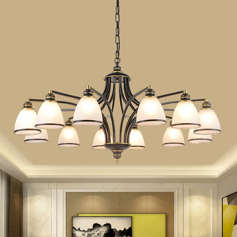 Bell Shade Frost Glass Ceiling Lighting Chandelier Fixture - Rebooters