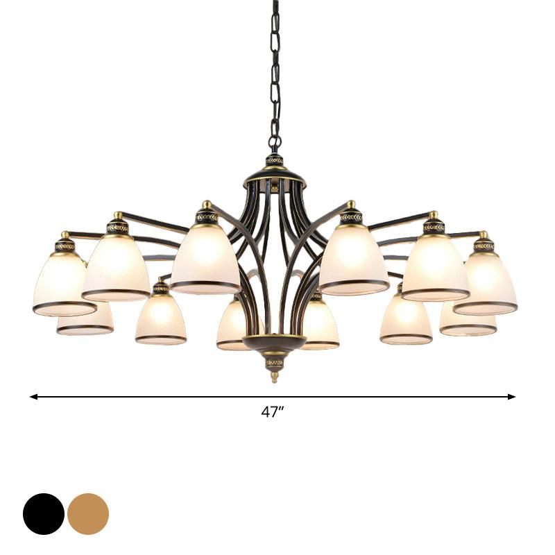 Bell Shade Frost Glass Ceiling Lighting Chandelier Fixture - Rebooters
