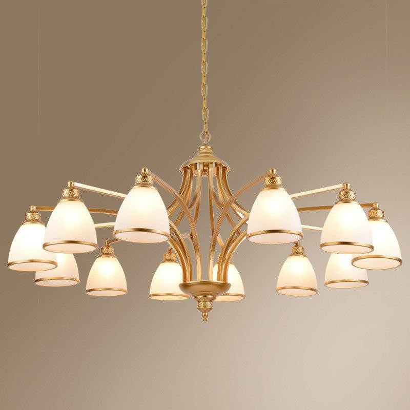Bell Shade Frost Glass Ceiling Lighting Chandelier Fixture - Rebooters