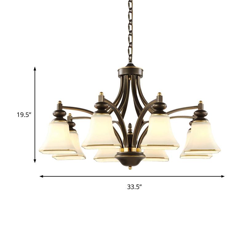 3/5/6 Lights Bell Shade Chandelier Antique Brass Fixture - Rebooters