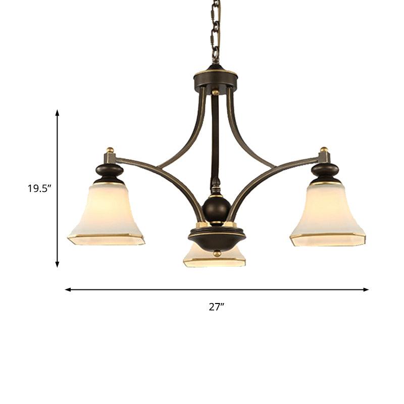 3/5/6 Lights Bell Shade Chandelier Antique Brass Fixture - Rebooters