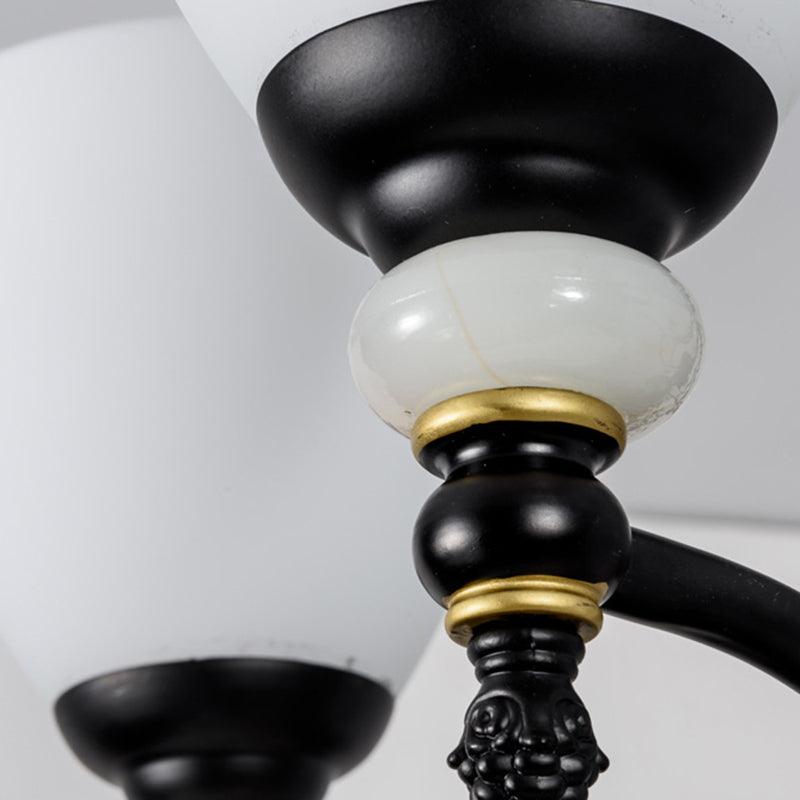 3/6/8 Lights Chandelier Light Sputnik White Glass Classic Dining Room Ceiling Lamp - Rebooters