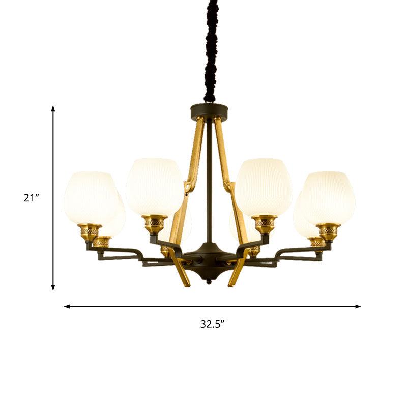 6/8/15 Lights Frosted Glass Pendant Chandelier Brass Cup - Rebooters