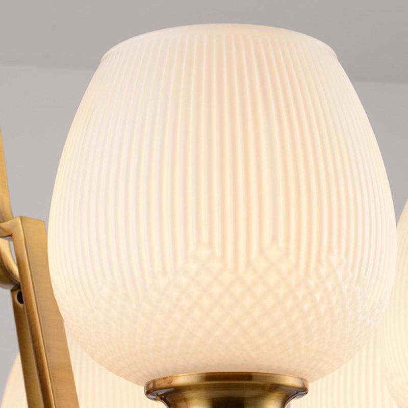 6/8/15 Lights Frosted Glass Pendant Chandelier Brass Cup - Rebooters