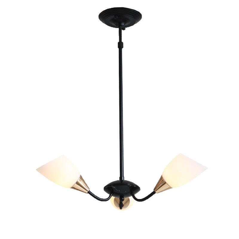 Black 3/6/8 Lights Pendant Chandelier Frosted Glass Shade - Rebooters