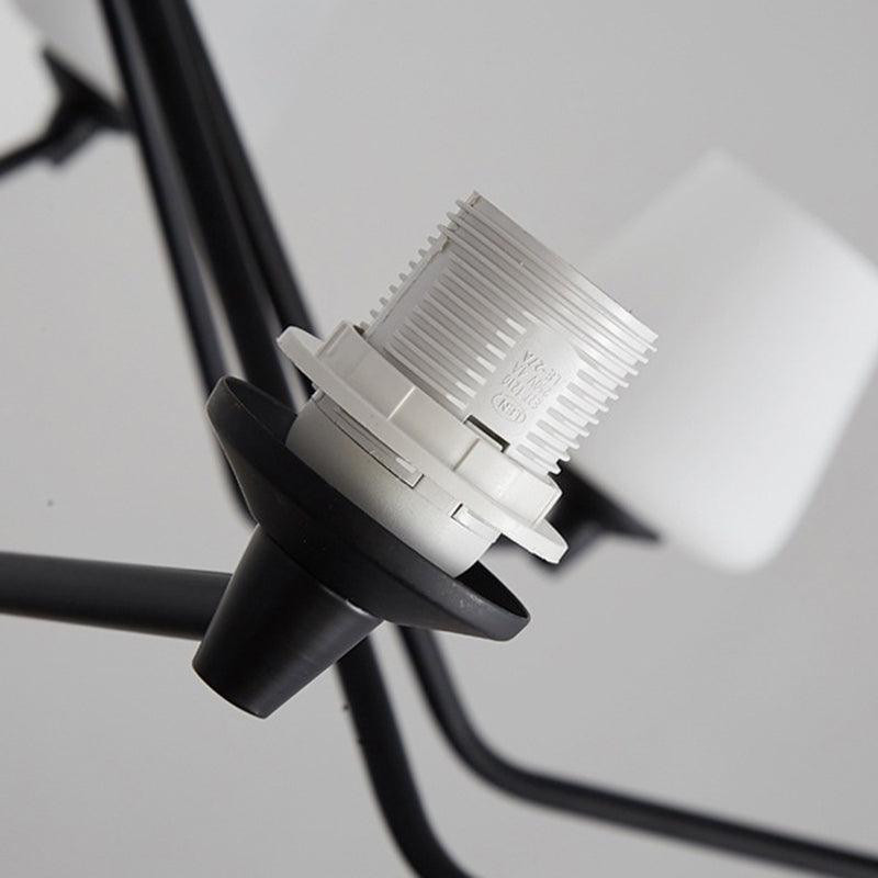 8/10 Lights Sputnik Chandelier Traditional Black Milky Glass - Rebooters