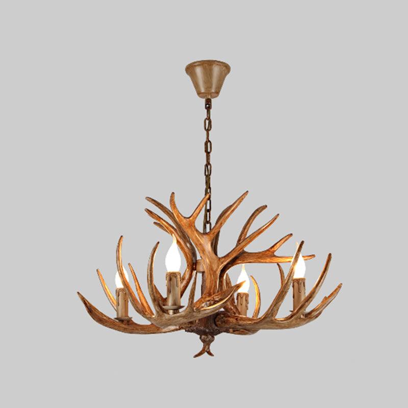 Antler Shape Resin Chandelier Light Rustic Pendant Fixture - Rebooters