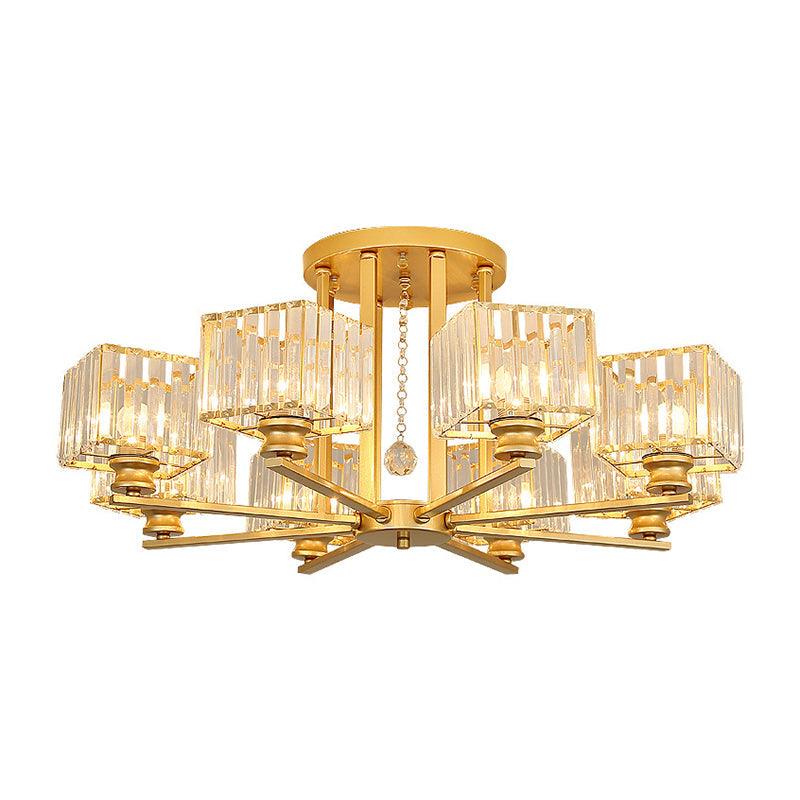 Artistic Radial Suspension Light Metallic Living Room Chandelier - Rebooters
