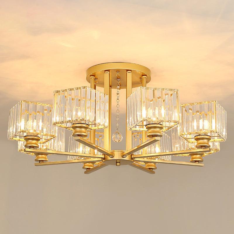 Artistic Radial Suspension Light Metallic Living Room Chandelier - Rebooters