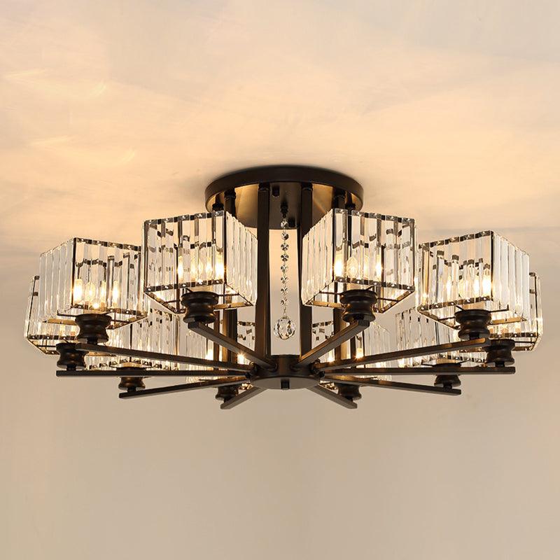 Artistic Radial Suspension Light Metallic Living Room Chandelier - Rebooters