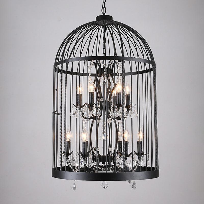 Birdcage Restaurant Ceiling Chandelier Farmhouse Crystal Light - Rebooters