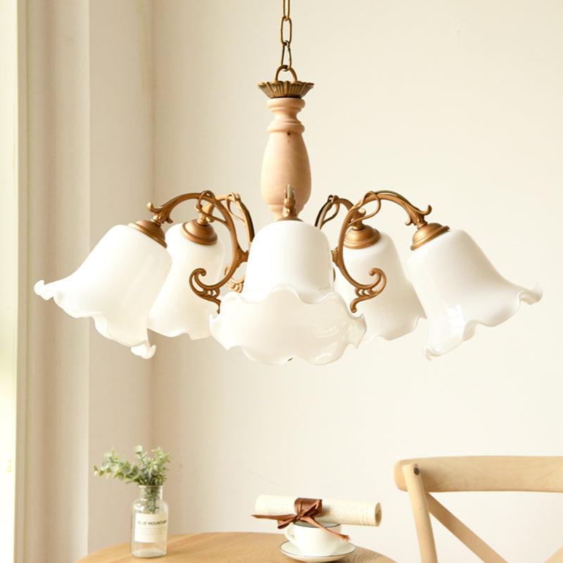 5 Lights Chandelier Light with Scalloped Metal Shade - Rebooters