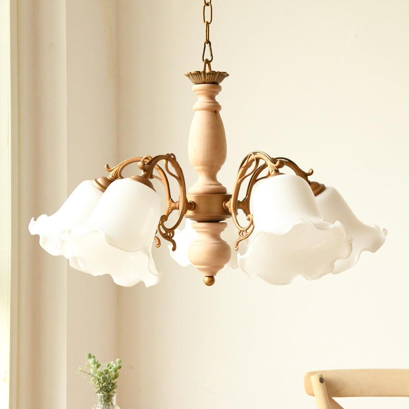5 Lights Chandelier Light with Scalloped Metal Shade - Rebooters