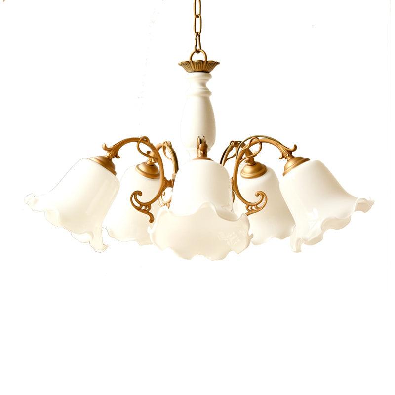 5 Lights Chandelier Light with Scalloped Metal Shade - Rebooters
