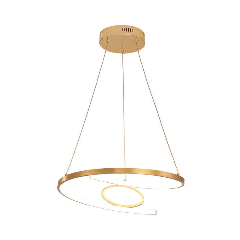 18"/23.5" Wide Twist Chandelier Lamp Modern Acrylic LED Gold Hanging Pendant Lamp - Rebooters