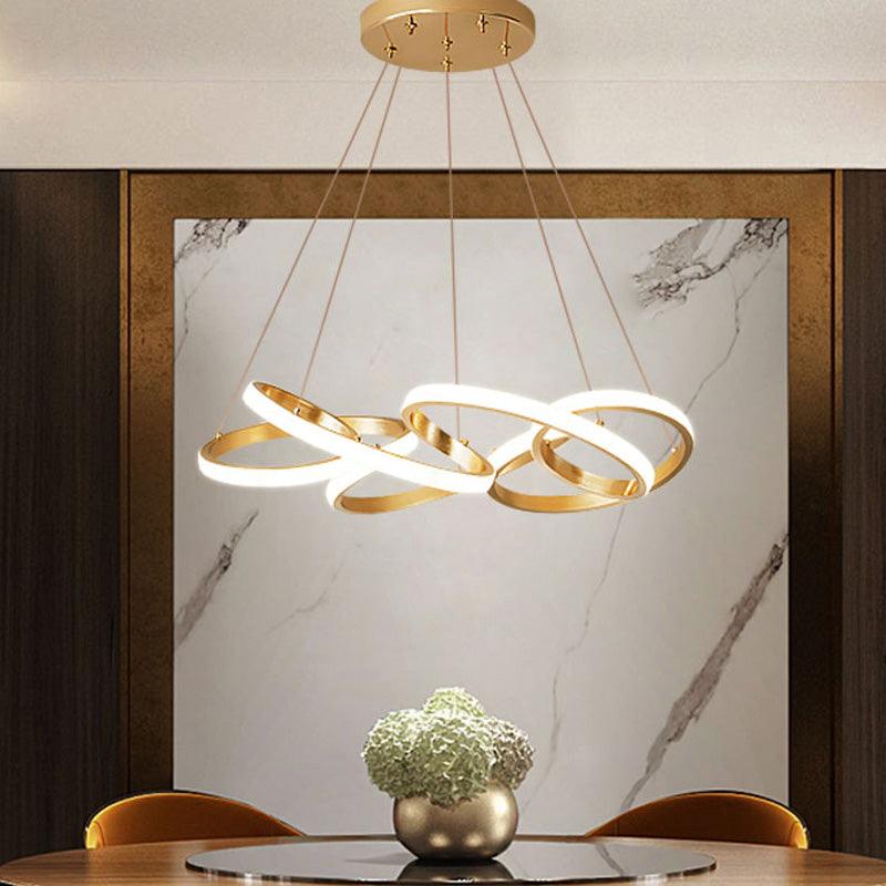 19.5"/25.5" Wide Curve Chandelier Lamp Modernism Gold Pendant - Rebooters