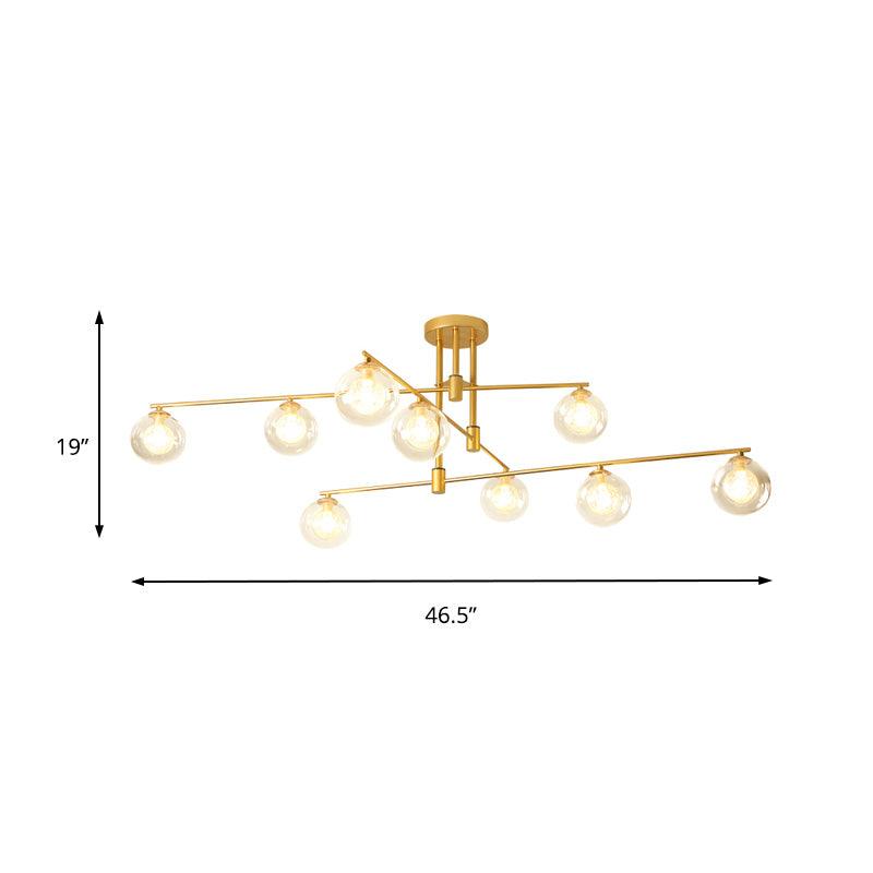 6/9 Lights Starburst Pendant Chandelier Minimalism Clear Glass - Rebooters