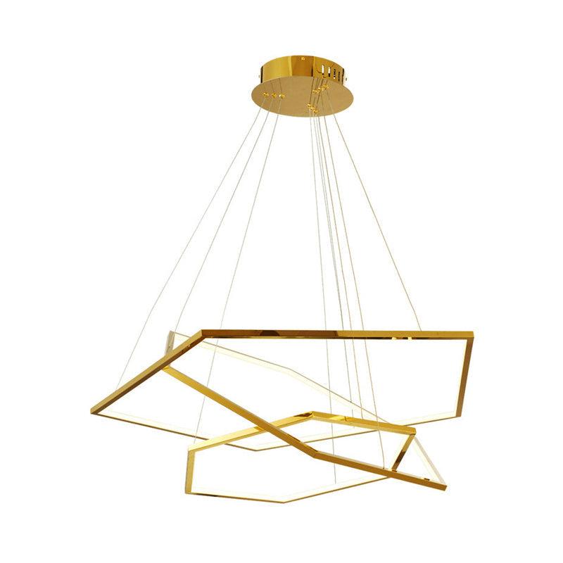 3-Tiered Pentagons LED Hanging Chandelier Minimalist Light - Rebooters