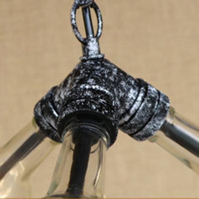 3 Heads Bottle Hanging Lamp Rustic Industrial Chandelier - Rebooters