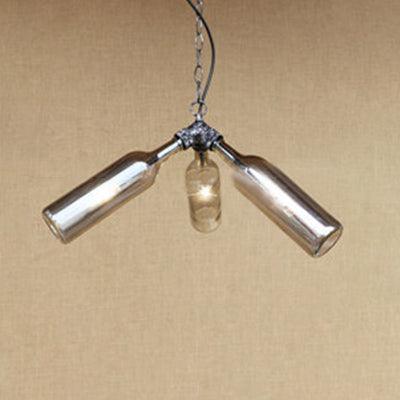 3 Heads Bottle Hanging Lamp Rustic Industrial Chandelier - Rebooters