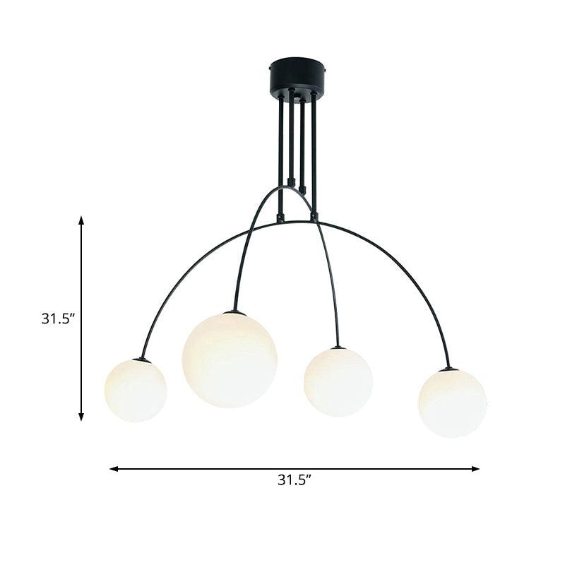 4-Head Living Room Chandelier White Hanging Pendant Design - Rebooters