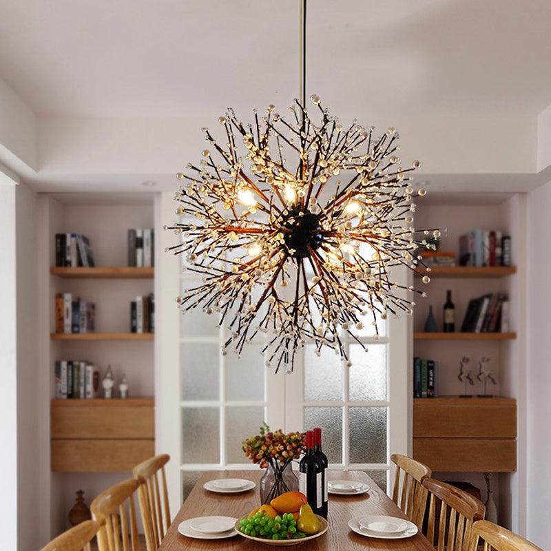 23.5"/31.5" Wide Dendritic LED Chandelier Lamp Black Ceiling Light - Rebooters