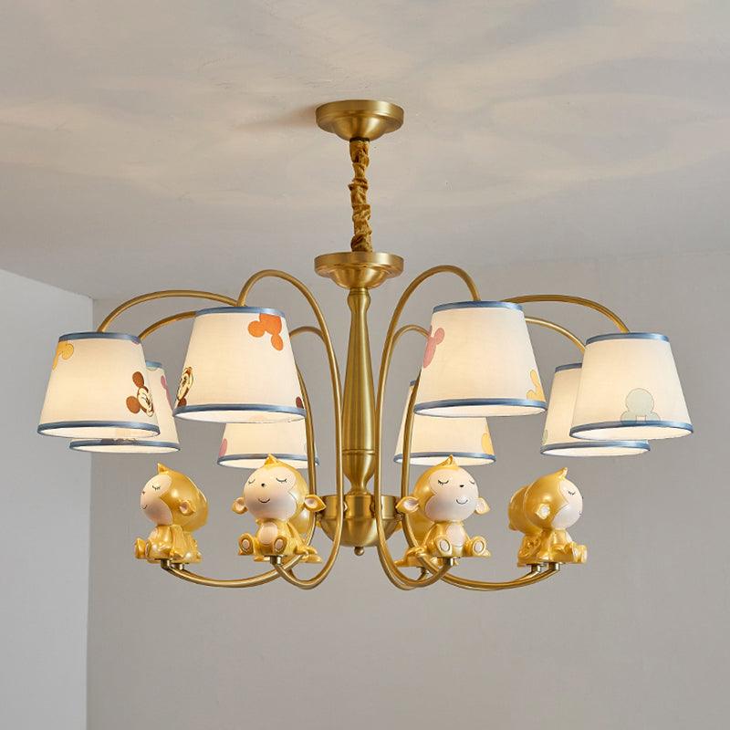 Animal Nursery Ceiling Lighting Resin Childrens Chandelier Light Fixture in Gold - Rebooters