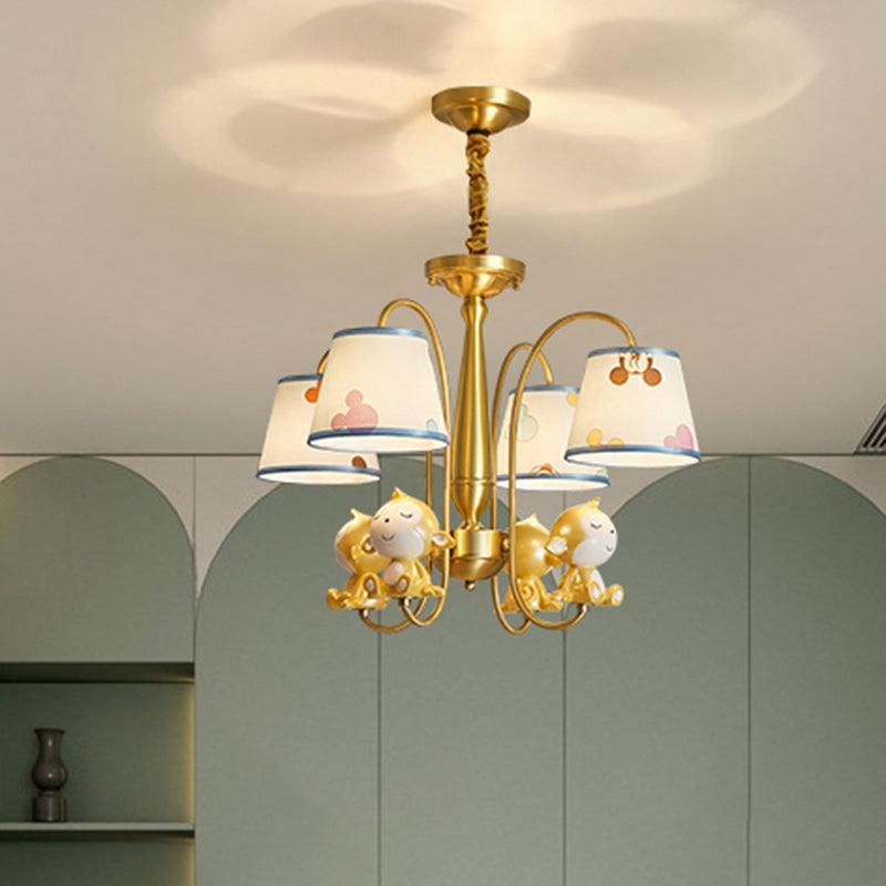 Animal Nursery Ceiling Lighting Resin Childrens Chandelier Light Fixture in Gold - Rebooters