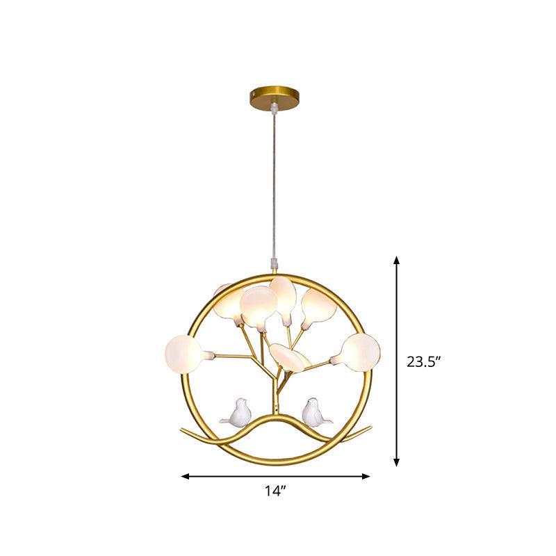 Artistic Tree LED Suspension Light Metallic Dining Room Chandelier Light in Gold - Rebooters