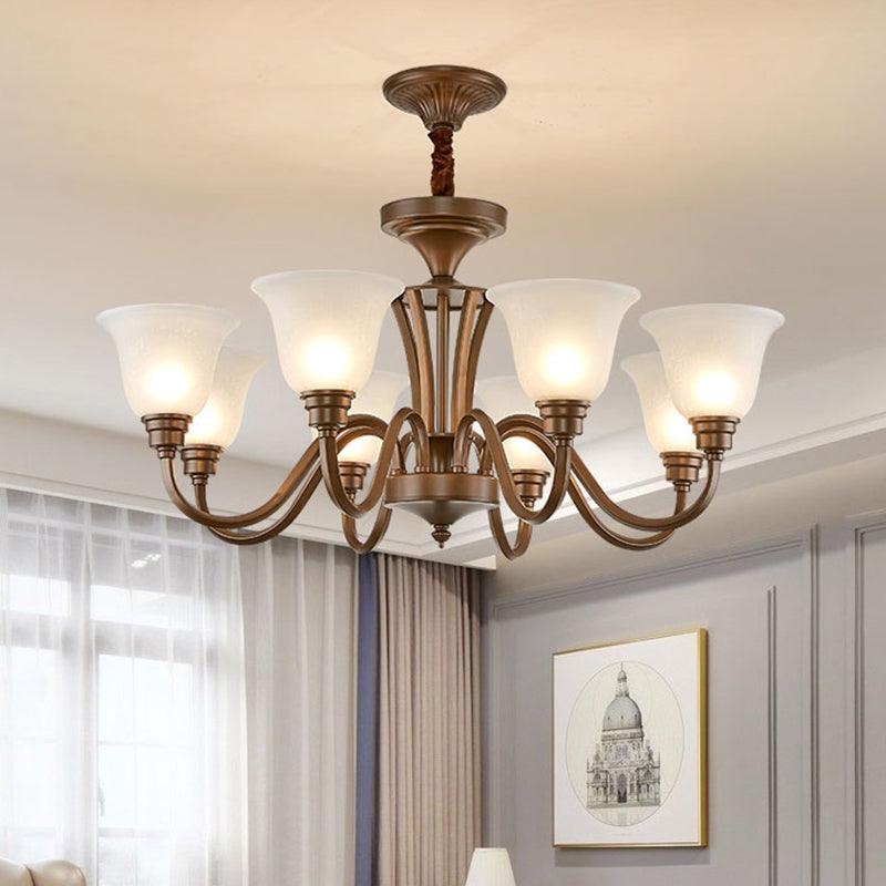 Bell Frosted Glass Chandelier Light Retro Style Pendant Fixture - Rebooters