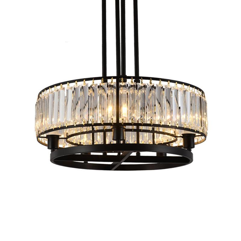 5/8 Bulbs Bedroom Chandelier Modernism Black Pendant Light - Rebooters