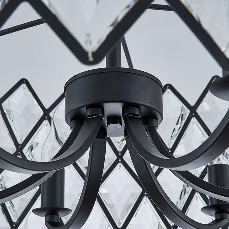 8 Light Living Room Ceiling Pendant Black Chandelier Light - Rebooters