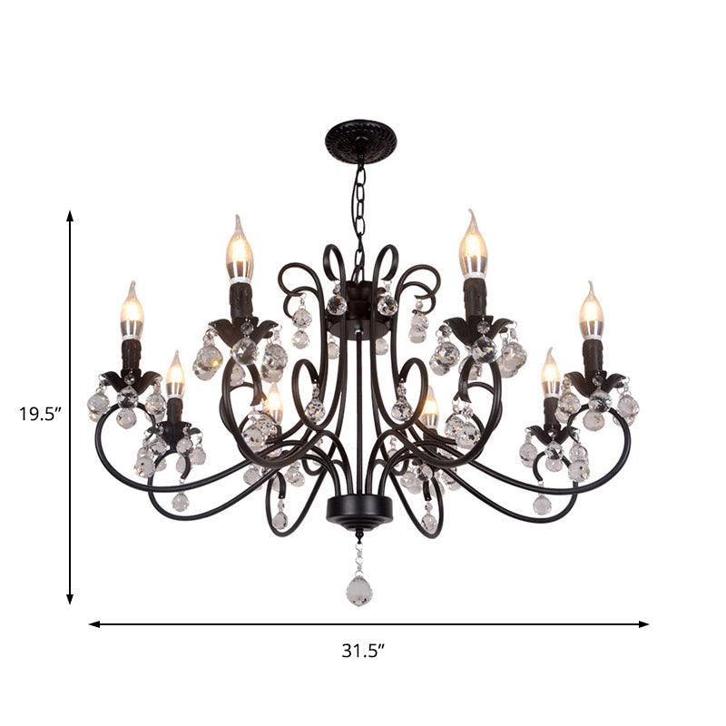 Bent Arm Frame Ceiling Light Vintage 6/8 Lights Black Suspension Light - Rebooters