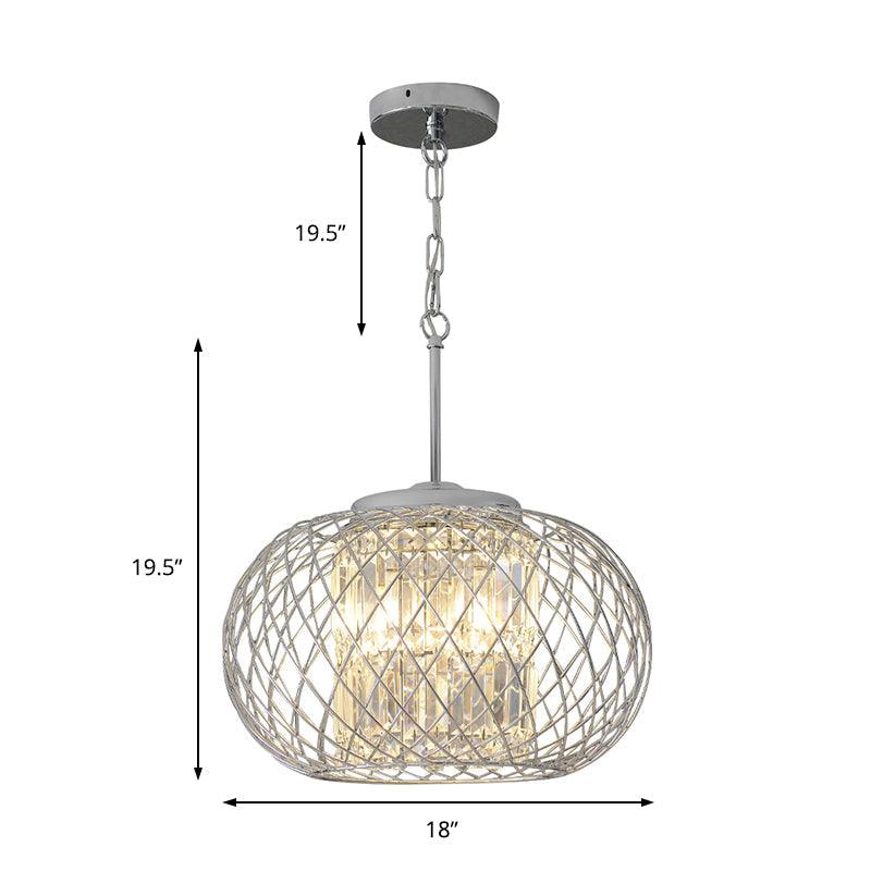 3 Lights Dining Room Chandelier Light Modern Chrome Hanging Light - Rebooters