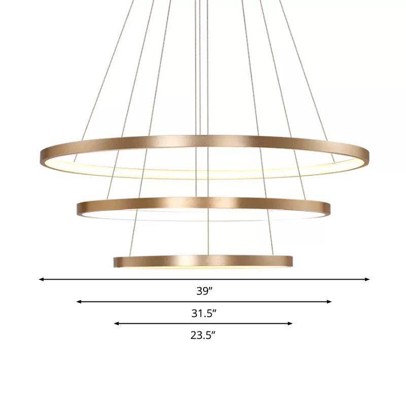 23.5"/31.5" Dia Gold Loop Chandelier Modern LED Ceiling Light - Rebooters