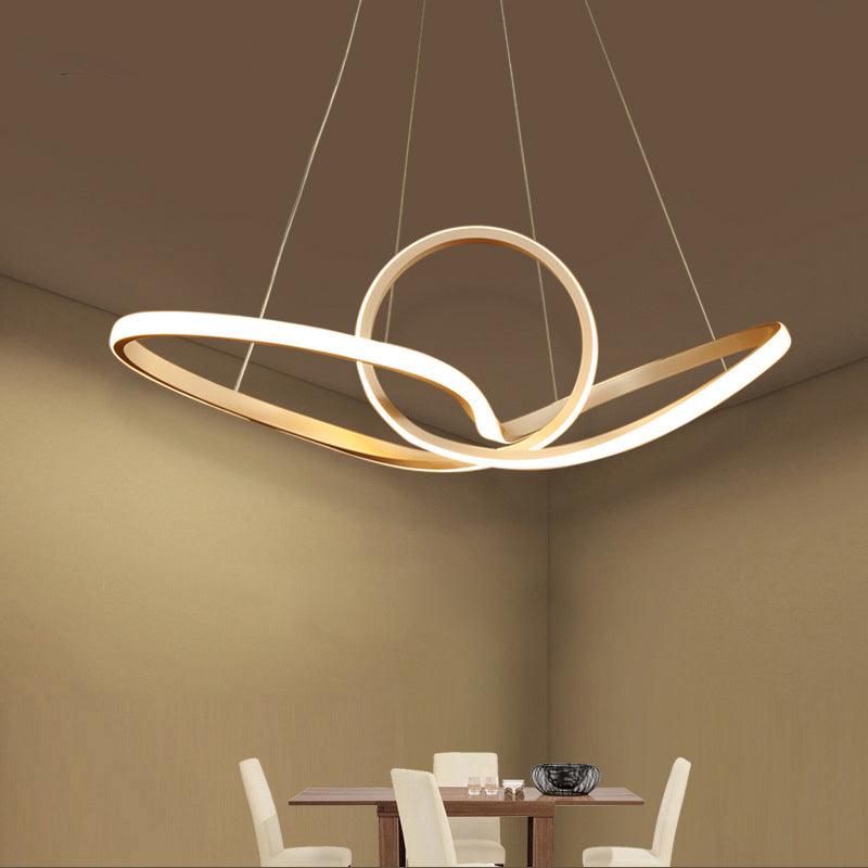 Acrylic Twist LED Suspension Light Nordic Style Gold Chandelier - Rebooters