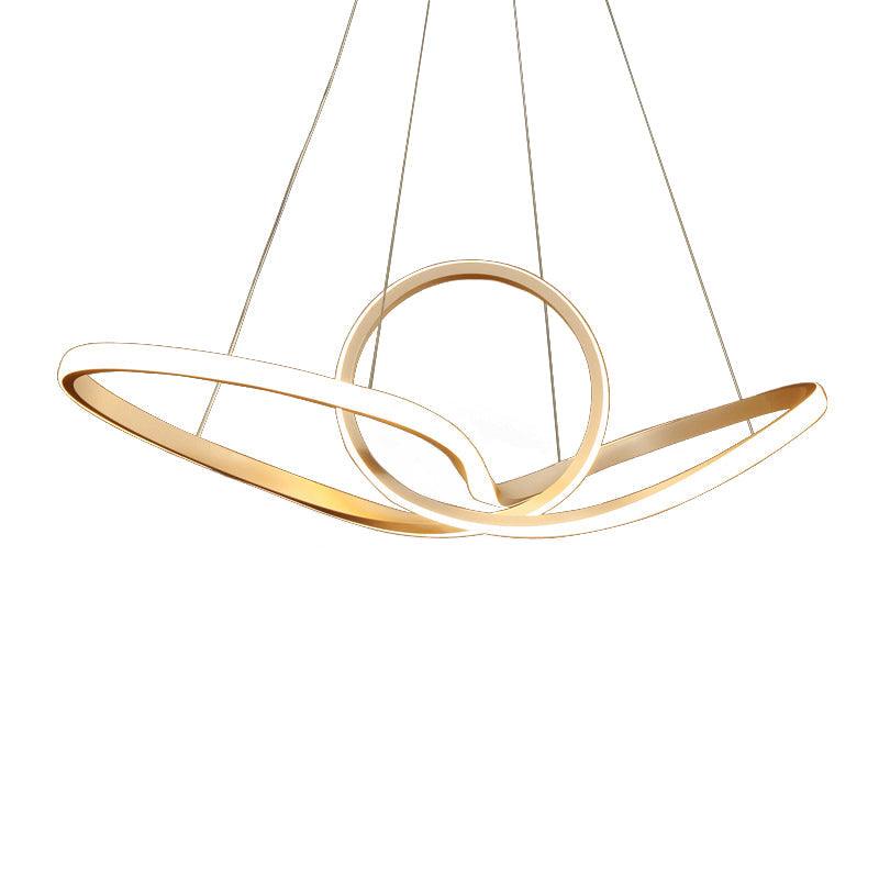 Acrylic Twist LED Suspension Light Nordic Style Gold Chandelier - Rebooters