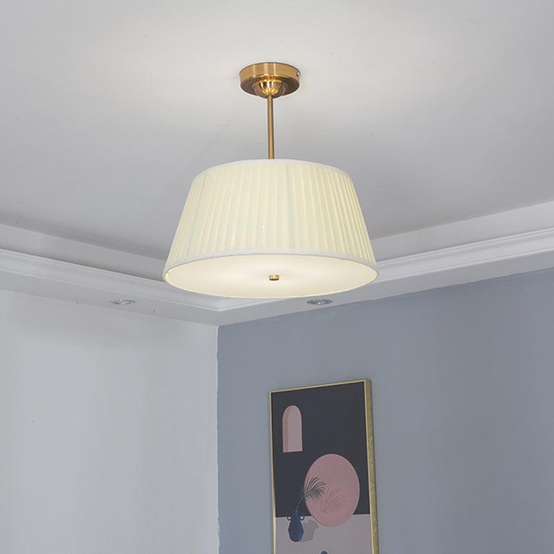 Single Semi Flush Traditional Tapered Pleated Ceiling Light - Rebooters