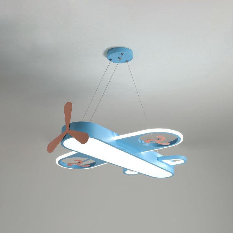 Airplane Shape Child Room Chandelier Lamp Acrylic Contemporary LED Hanging Lighting - Rebooters